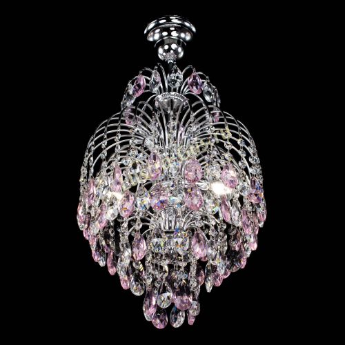 Люстра Лора №3 журавлик розовая в Магнитогорске Гусь Хрустальный