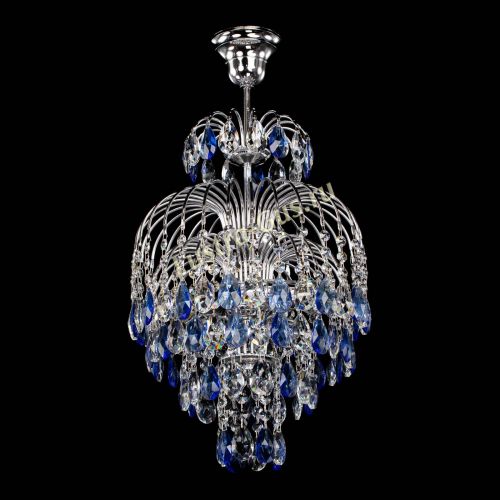 Люстра Лора №3 журавлик синяя в Магнитогорске Гусь Хрустальный