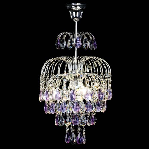 Люстра Лора №3 журавлик сиреневая в Магнитогорске Гусь Хрустальный