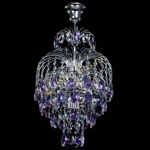 Люстра Лора №3 журавлик сиреневая в Магнитогорске Гусь Хрустальный