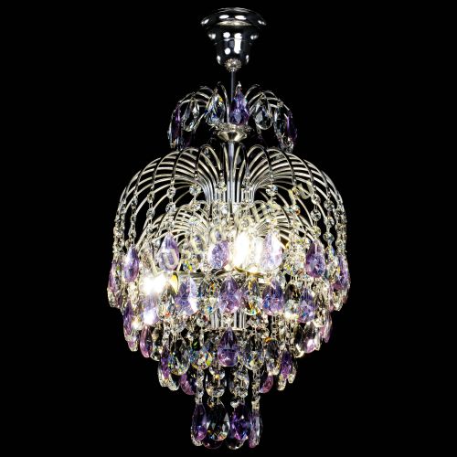 Люстра Лора №3 журавлик сиреневая в Магнитогорске Гусь Хрустальный