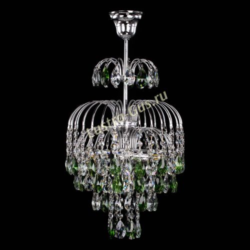 Люстра Лора №3 журавлик зеленая в Магнитогорске Гусь Хрустальный