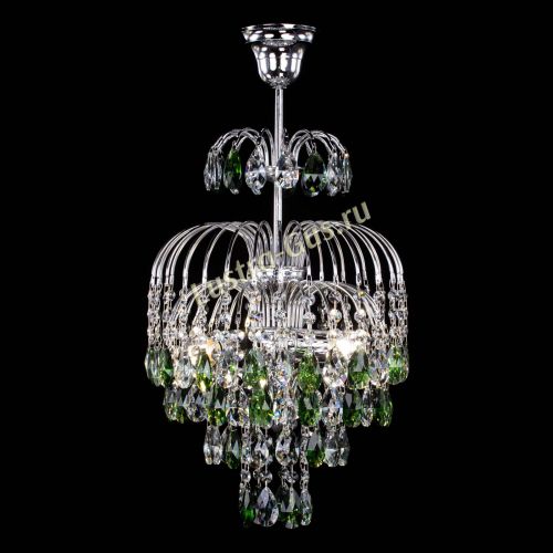 Люстра Лора №3 журавлик зеленая в Магнитогорске Гусь Хрустальный