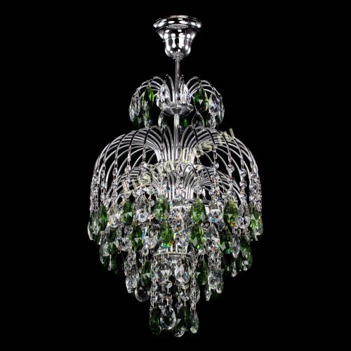 Люстра Лора №3 журавлик зеленая в Магнитогорске Гусь Хрустальный