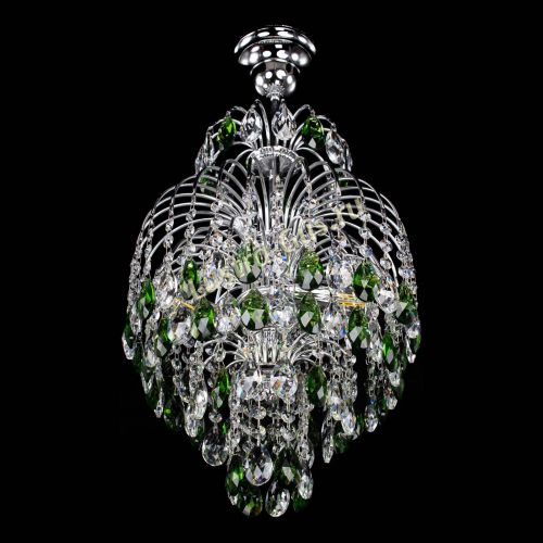 Люстра Лора №3 журавлик зеленая в Магнитогорске Гусь Хрустальный