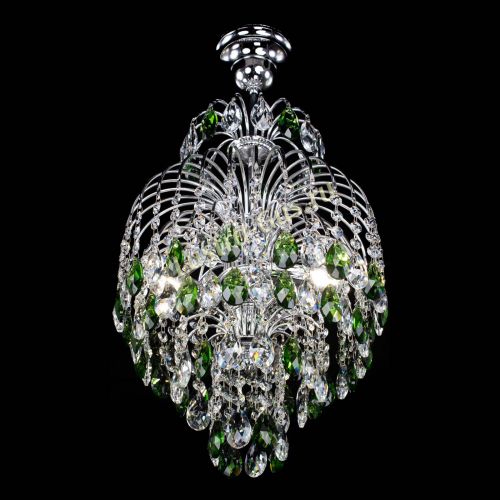 Люстра Лора №3 журавлик зеленая в Магнитогорске Гусь Хрустальный