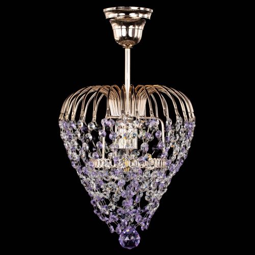 Люстра Малинка обтикон фиолетовая в Магнитогорске Гусь Хрустальный