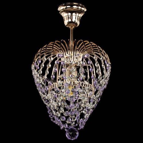 Люстра Малинка обтикон фиолетовая в Магнитогорске Гусь Хрустальный