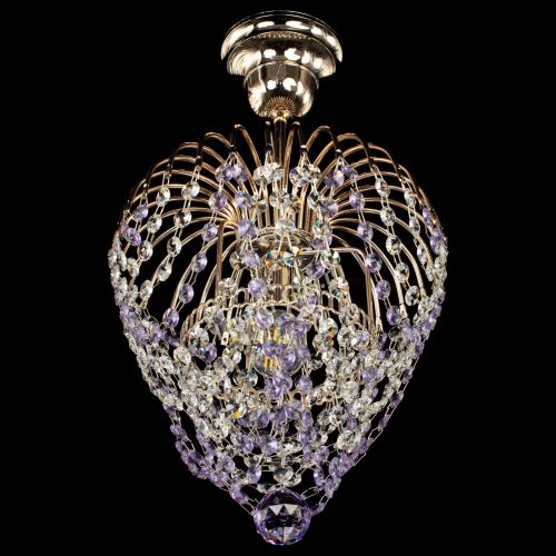 Люстра Малинка обтикон фиолетовая в Магнитогорске Гусь Хрустальный
