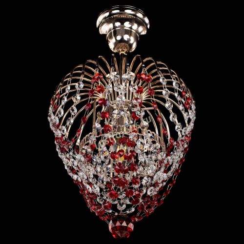 Люстра Малинка обтикон красная в Магнитогорске Гусь Хрустальный