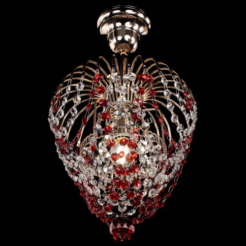 Люстра Малинка обтикон красная в Магнитогорске Гусь Хрустальный