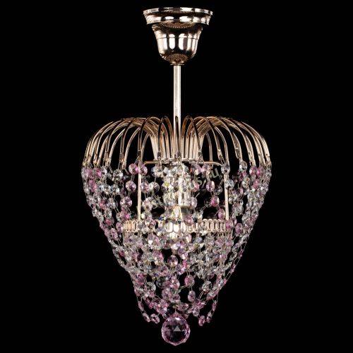 Люстра Малинка обтикон розовая в Магнитогорске Гусь Хрустальный