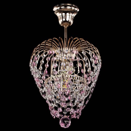 Люстра Малинка обтикон розовая в Магнитогорске Гусь Хрустальный