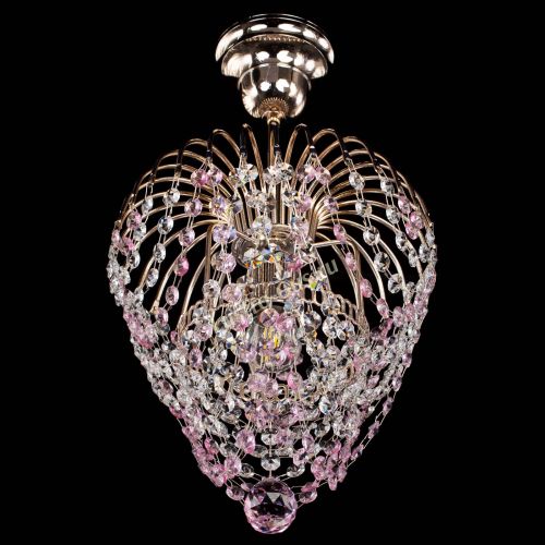 Люстра Малинка обтикон розовая в Магнитогорске Гусь Хрустальный