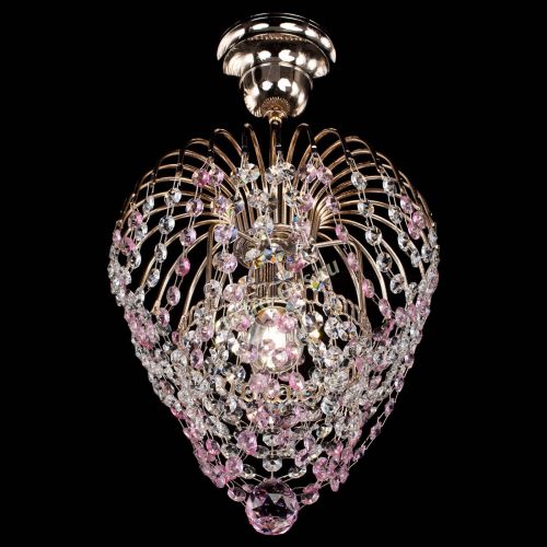Люстра Малинка обтикон розовая в Магнитогорске Гусь Хрустальный