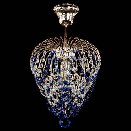Люстра Малинка обтикон синяя в Магнитогорске Гусь Хрустальный
