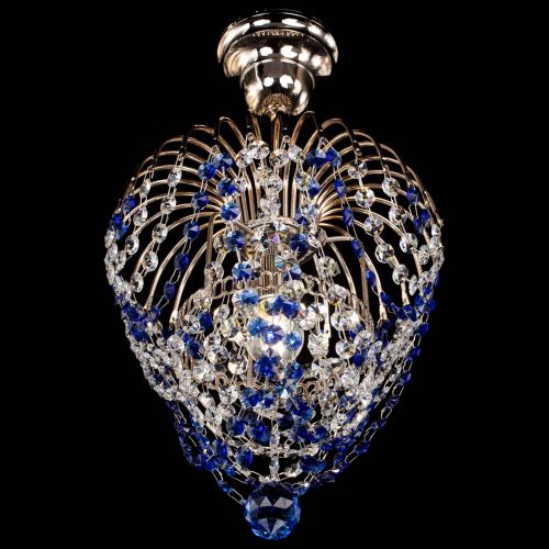 Люстра Малинка обтикон синяя в Магнитогорске Гусь Хрустальный