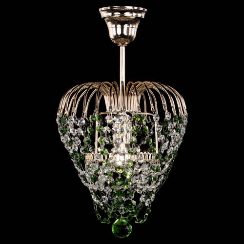Люстра Малинка обтикон зеленая в Магнитогорске Гусь Хрустальный