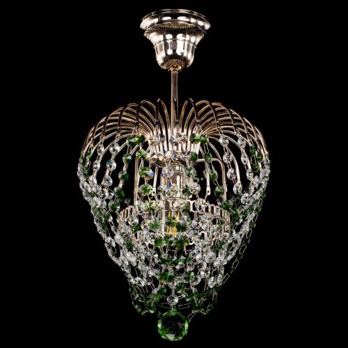 Люстра Малинка обтикон зеленая в Магнитогорске Гусь Хрустальный