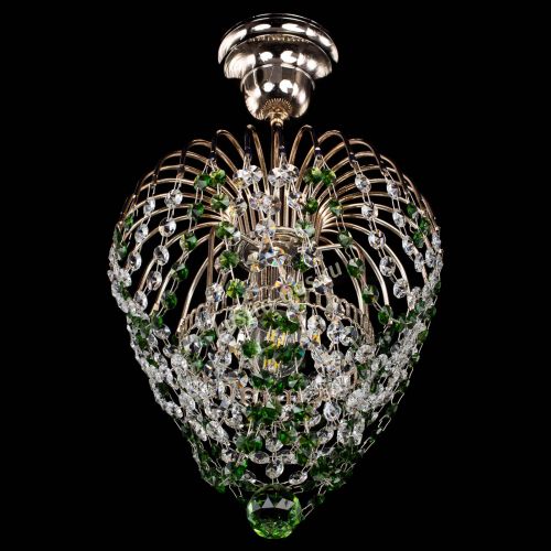 Люстра Малинка обтикон зеленая в Магнитогорске Гусь Хрустальный