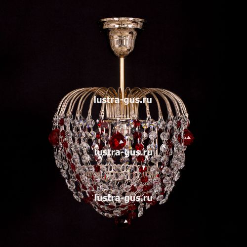 Люстра Малинка шар красная в Магнитогорске Гусь Хрустальный