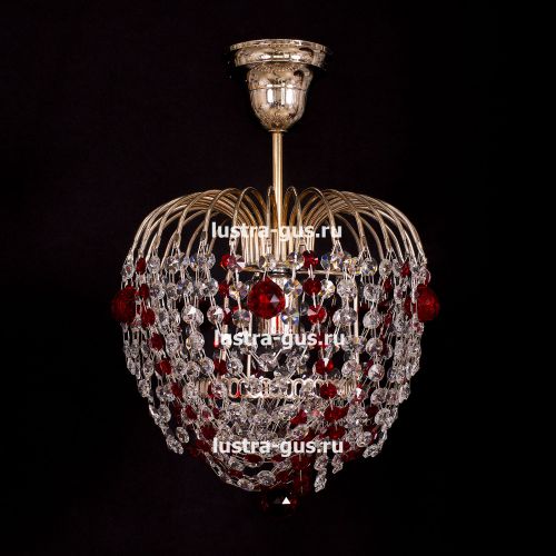 Люстра Малинка шар красная в Магнитогорске Гусь Хрустальный