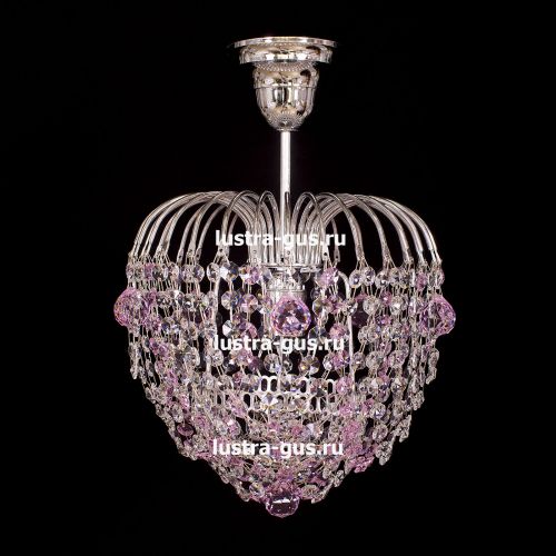 Люстра Малинка шар розовая в Магнитогорске Гусь Хрустальный