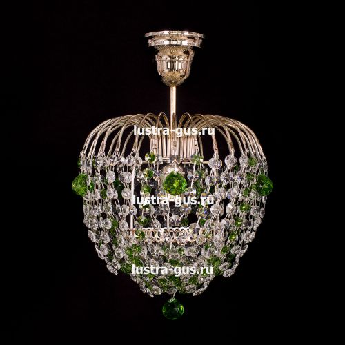 Люстра Малинка шар зеленая в Магнитогорске Гусь Хрустальный