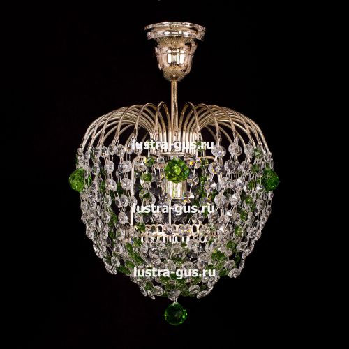 Люстра Малинка шар зеленая в Магнитогорске Гусь Хрустальный