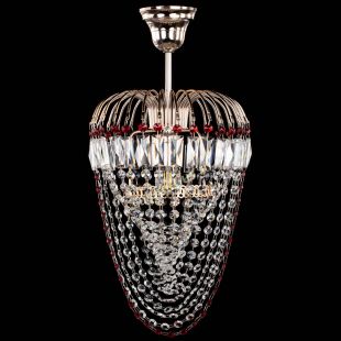 Люстра хрустальная Малинка Водоворот красная