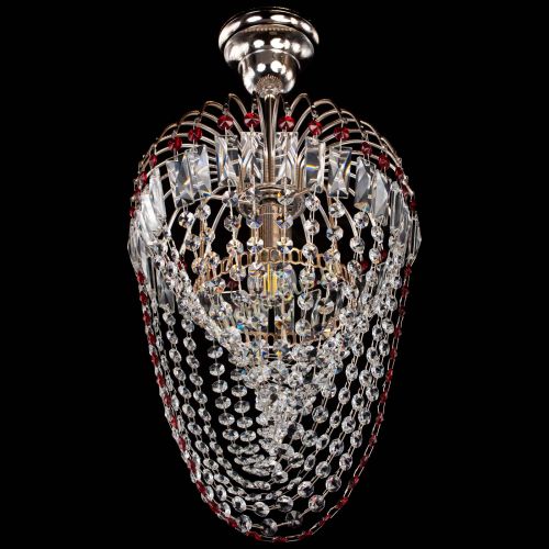 Люстра Малинка Водоворот красная в Магнитогорске Гусь Хрустальный