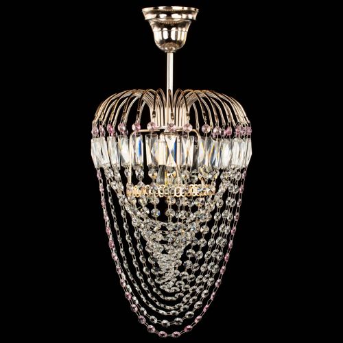 Люстра Малинка Водоворот розовая в Магнитогорске Гусь Хрустальный