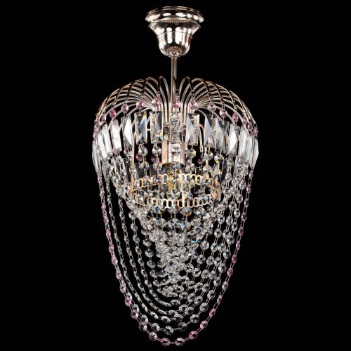 Люстра Малинка Водоворот розовая в Магнитогорске Гусь Хрустальный