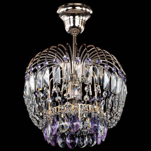 Люстра Малинка фиолетовая в Магнитогорске Гусь Хрустальный