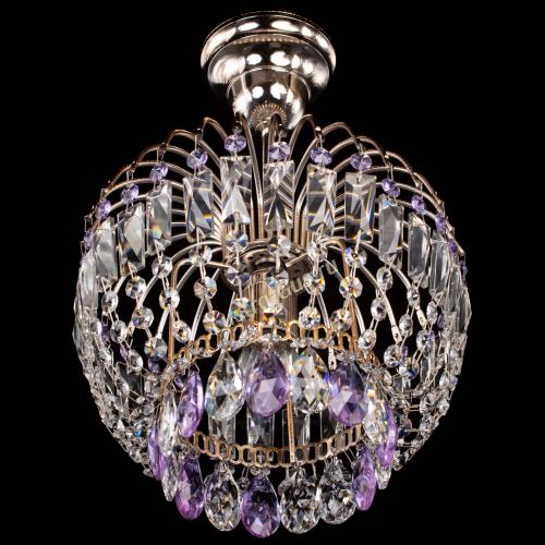 Люстра Малинка фиолетовая в Магнитогорске Гусь Хрустальный