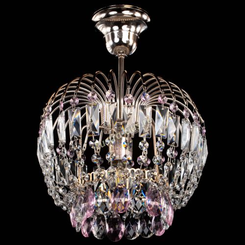 Люстра Малинка розовая в Магнитогорске Гусь Хрустальный