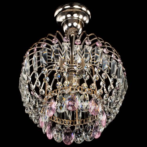 Люстра Малинка розовая в Магнитогорске Гусь Хрустальный