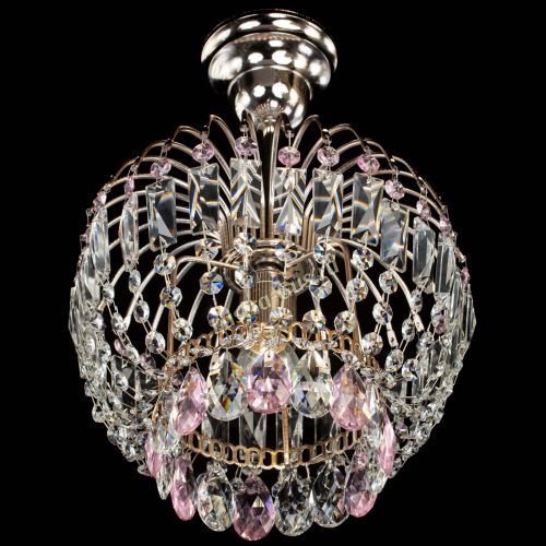 Люстра Малинка розовая в Магнитогорске Гусь Хрустальный