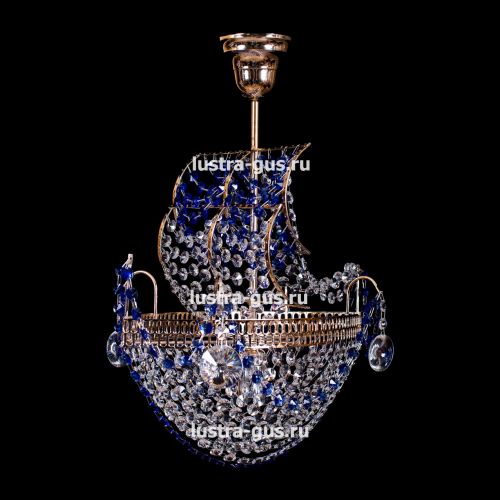 Люстра Корвет 1 ламповый синий в Магнитогорске Гусь Хрустальный
