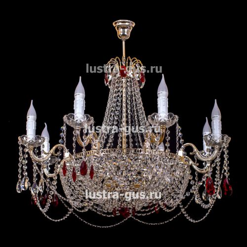 Люстра Свеча Лайт №3 цветная в Магнитогорске Гусь Хрустальный