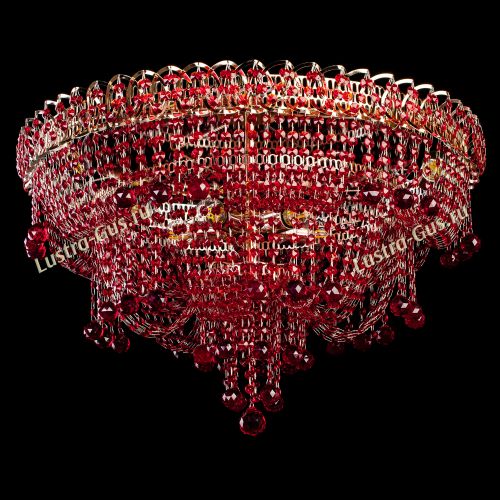 Люстра Водопад Софья красная в Магнитогорске Гусь Хрустальный