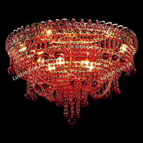Люстра Водопад Софья красная в Магнитогорске Гусь Хрустальный