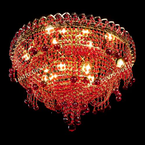 Люстра Водопад Софья красная в Магнитогорске Гусь Хрустальный