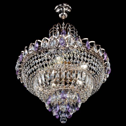 Люстра Ника подвесная Фиолетовая в Магнитогорске Гусь Хрустальный