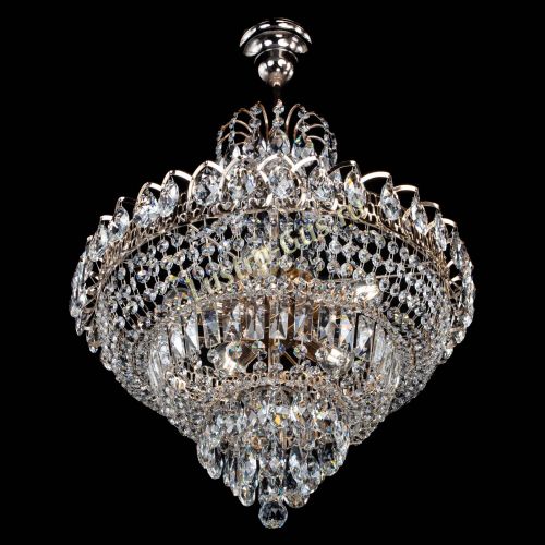 Люстра Ника, диаметр 450 мм, золото Гусь Хрустальный