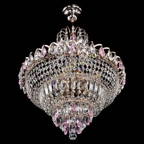 Люстра Ника подвесная Розовая в Магнитогорске Гусь Хрустальный