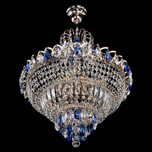 Люстра Ника подвесная Синяя в Магнитогорске Гусь Хрустальный