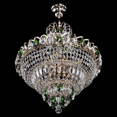 Люстра Ника подвесная Зеленая в Магнитогорске Гусь Хрустальный