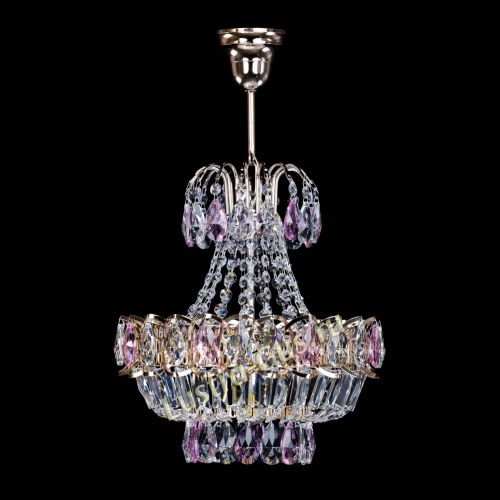 Люстра Ника 1 лампа розовая в Магнитогорске Гусь Хрустальный