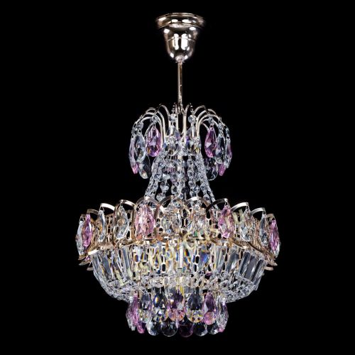 Люстра Ника 1 лампа розовая в Магнитогорске Гусь Хрустальный